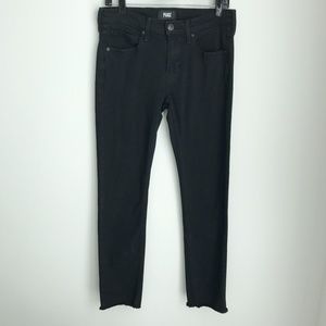 Paige Men's Lennox Slim Fit Fray Hem Jeans Size 29 Black Shadow